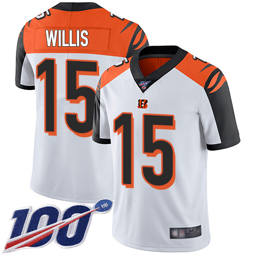 Cincinnati Bengals Limited White Men Damion Willis Road Jersey NFL Footballl #15 100th Season Vapor Untouchable->cincinnati bengals->NFL Jersey